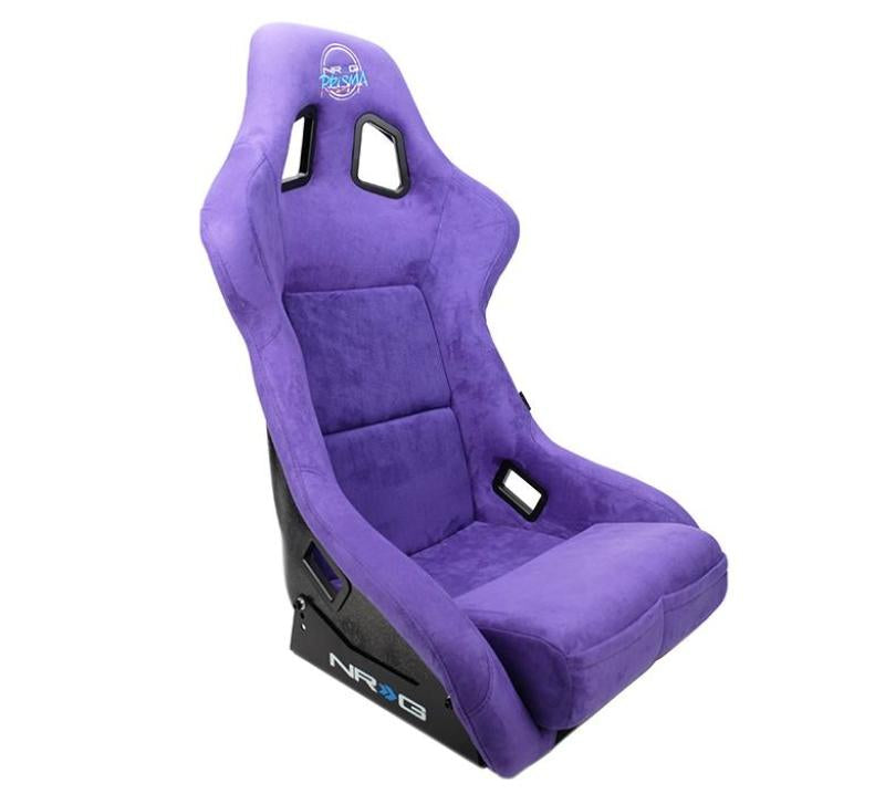 NRG FRP Bucket Seat PRISMA Edition w/ Pearlized Back/ Purple Alcantara w/ Phone Pockets - Large FRP-302PP-PRIMSA