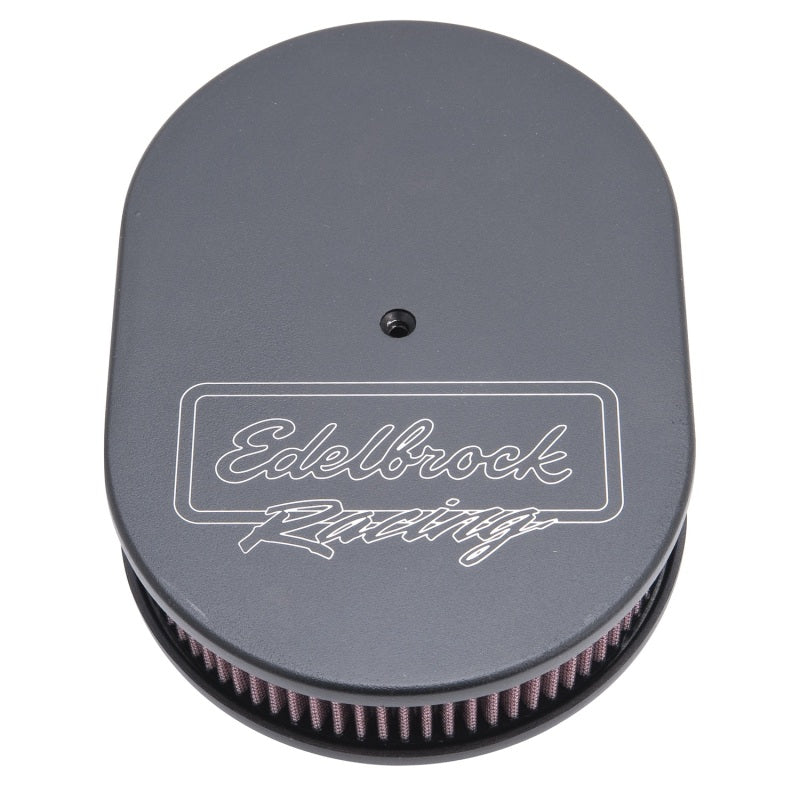 Edelbrock Air Cleaner, Victor Series, Oval, Aluminum Top, Cloth Element, 11.875"