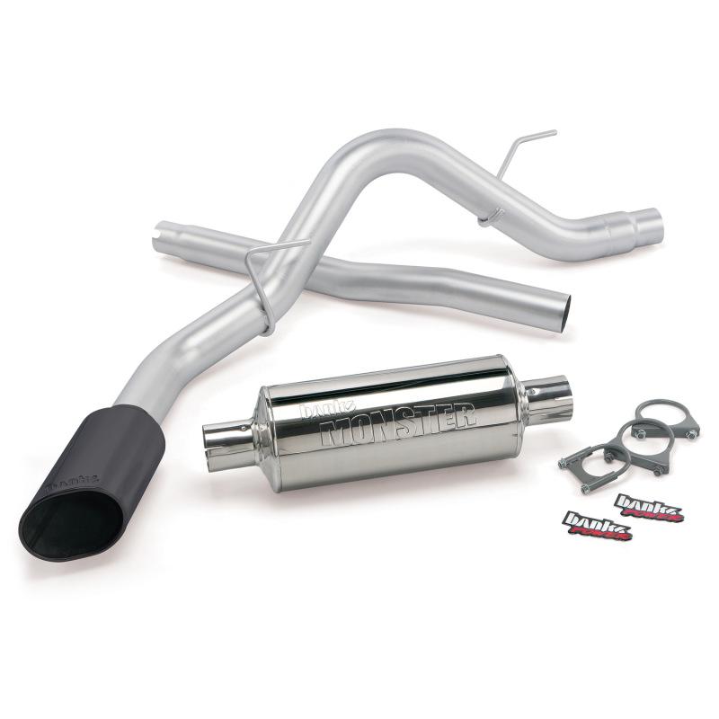 Banks Power 09-10 Ford F-150 5.4L CCSB/CCLB Monster Exhaust System - SS Single Exhaust w/ Black Tip 48747-B Main Image