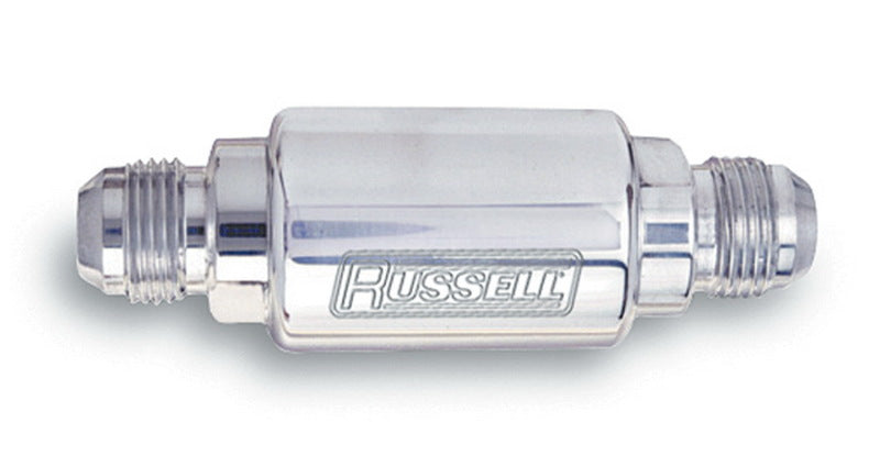 Russell Comp Fuel Filter #6 X 3/8 Male Npt Polished Aluminum