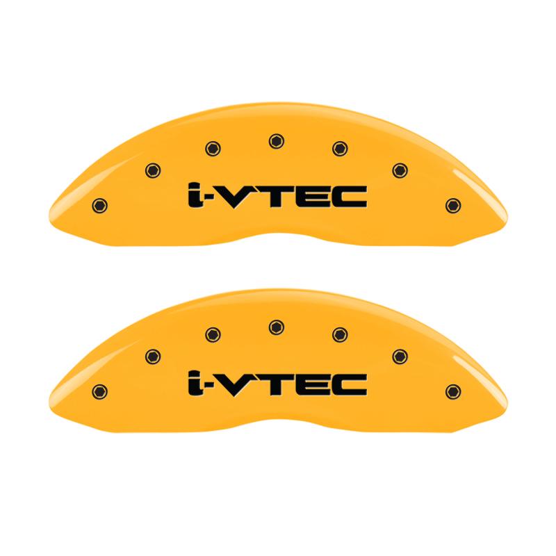 MGP 4 Caliper Covers Engraved Front & Rear i-Vtec Yellow finish black ch 20213SIVTYL Main Image