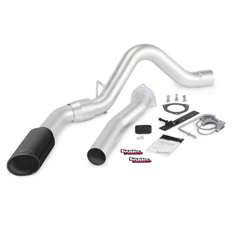 Banks Power 07-10 Chev 6.6L LMM ECSB-CCLB Monster Exhaust System - SS Single Exhaust w/ Black Tip 47784-B Main Image