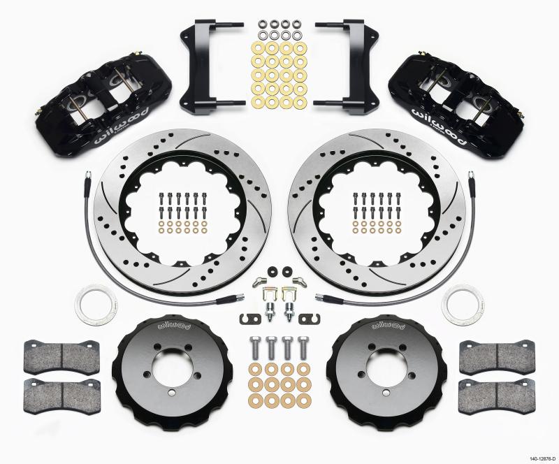 Wilwood AERO6 Front Hat Kit 14.00 Drilled 1999-2012 Subaru WRX w/Lines 140-12876-D Main Image