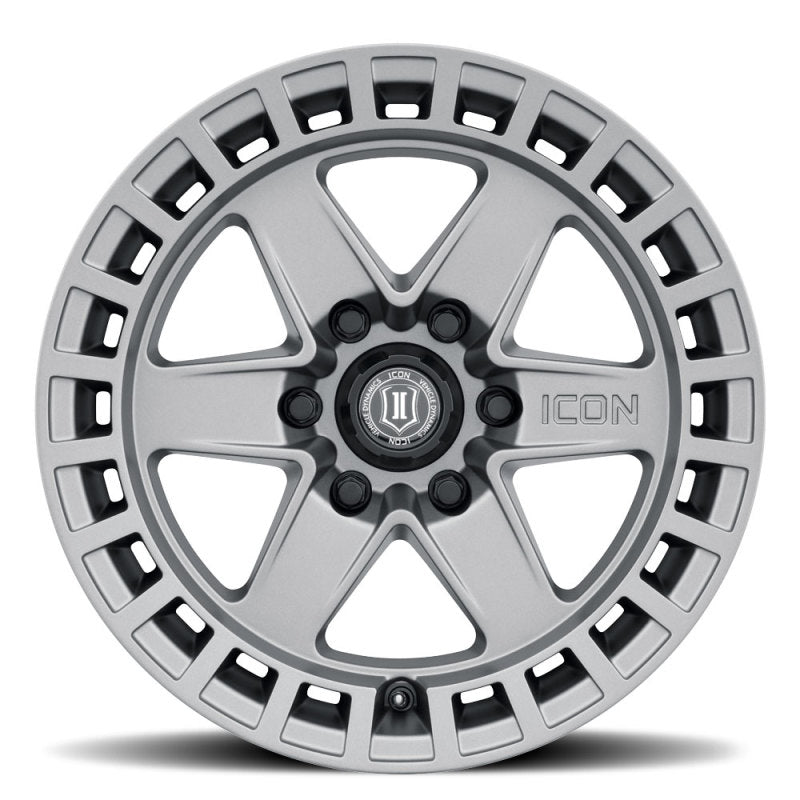 ICON Raider 17x8.5 6x5.5 0mm Offset 4.75in BS Titanium Wheel 3417858347TT