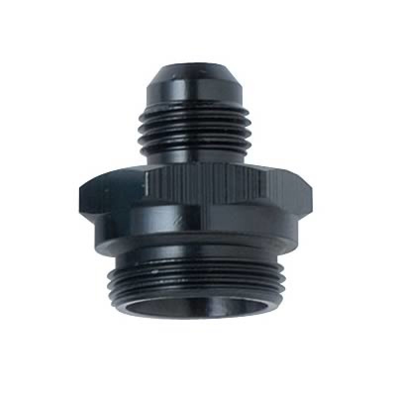 Fragola -6AN x 7/8-20 Male Adapter-Dual Feed - Black 491952-BL