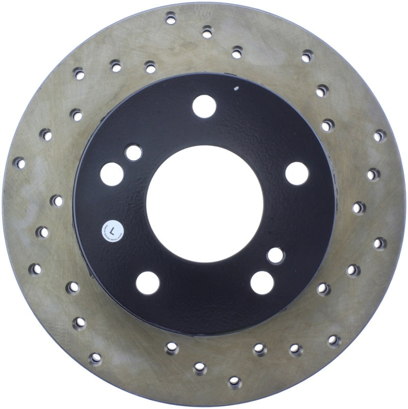 StopTech Sport Cross Drilled Brake Rotor; Front Left