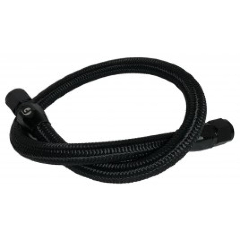 Fleece Performance 94-98 Dodge Cummins 39.5in 12 Valve Coolant Bypass Hose (BLK - Braided) FPE-CLNTBYPS-HS-12V-BLK