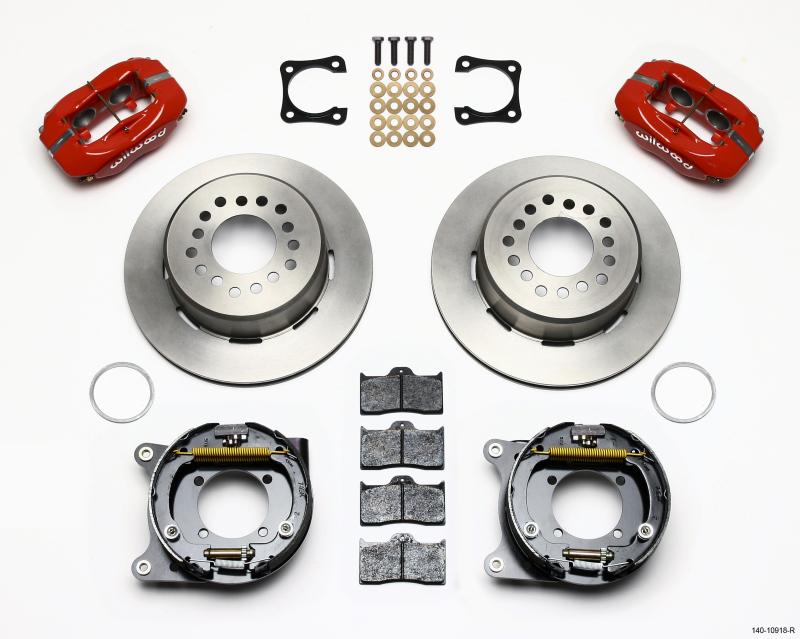 Wilwood Forged Dynalite P/S Park Brake Kit Red Chevy 12 Bolt-Spec 3.15in Brng Stggrd mt 140-10918-R Main Image