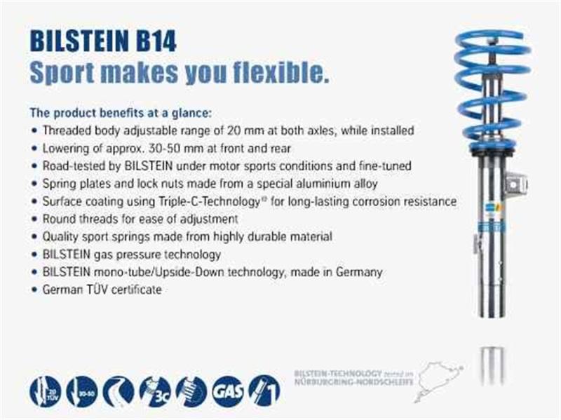 Bilstein B14 (PSS) 12-17 Fiat 500 Suspension Kit 47-270176 Main Image