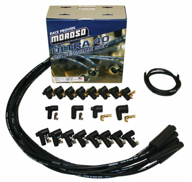 Moroso Universal Ignition Wire Set - Ultra 40 - Unsleeved - Straight - Black 73815