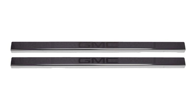 Putco 2020 GMC Sierra LD/HD Dbl/Regular Cab w/ GMC Etching (2pcs) Black Platinum Door Sills 95181BPGM-2 Main Image