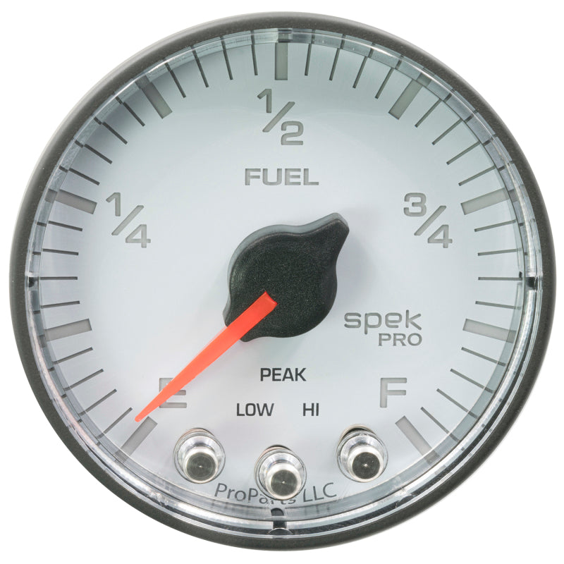 Autometer Spek-Pro Gauge Fuel Level 2 1/16in 0-270 Programmable Wht/Blk P312128