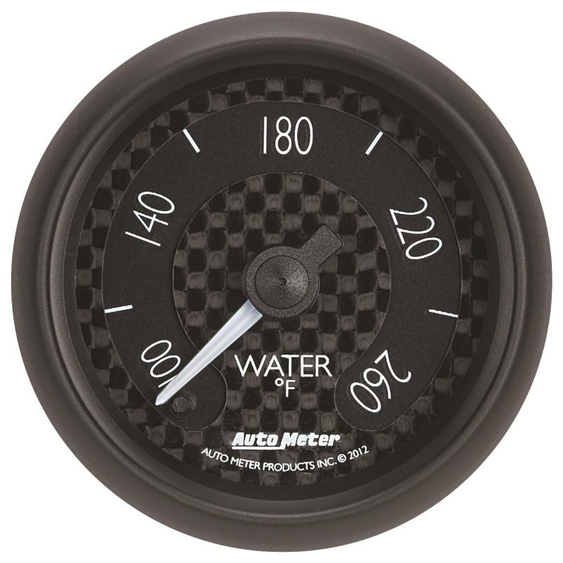 Autometer GT Series 52mm Full Sweep Electronic 100-260 Deg F Water Temperature Gauge 8055 Main Image