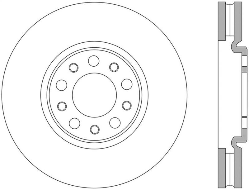 StopTech 13+ Dodge Dart Performance Slotted & Drilled Front Right Rotor 127.63080R Main Image