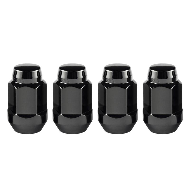 McGard Hex Lug Nut (Cone Seat Bulge Style) M14X1.5 / 22mm Hex / 1.635in. Length (4-Pack) - Black 64074 Main Image