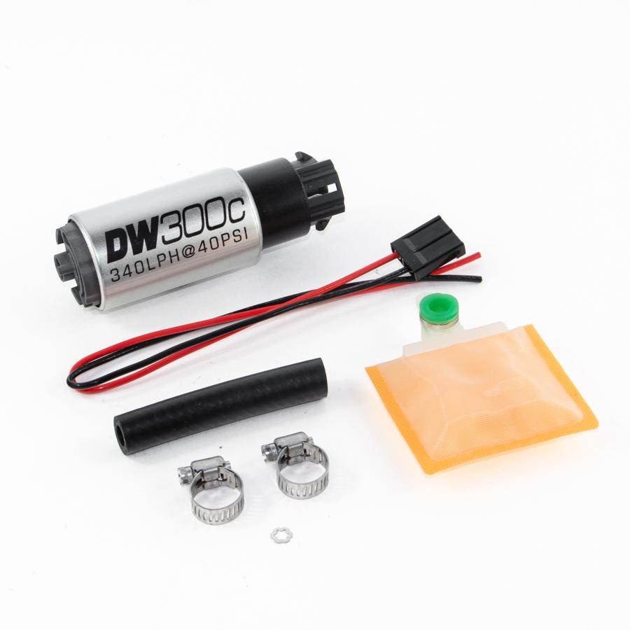 DeatschWerks 340lph compact fuel pump with clips w/ 9-1000 install kit