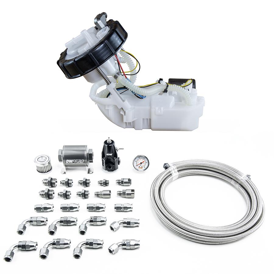 DeatschWerks DW400 Pump Module + Return Kit SS PTFE for 2001-05 Honda Civic 2002-06 Acura RSX