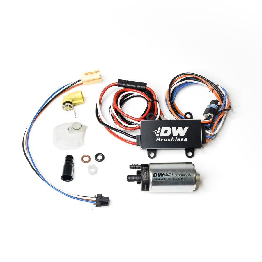 DeatschWerks 440lph in-tank brushless fuel pump w/ 9-0910 install kit + C102 Controller