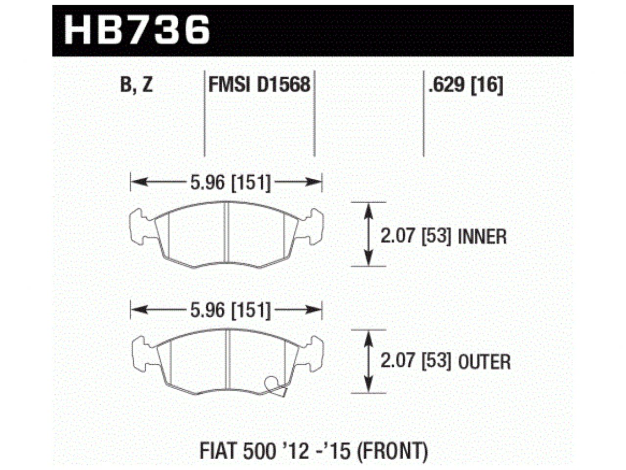 Hawk Brake Pads HB736Z.629 Item Image