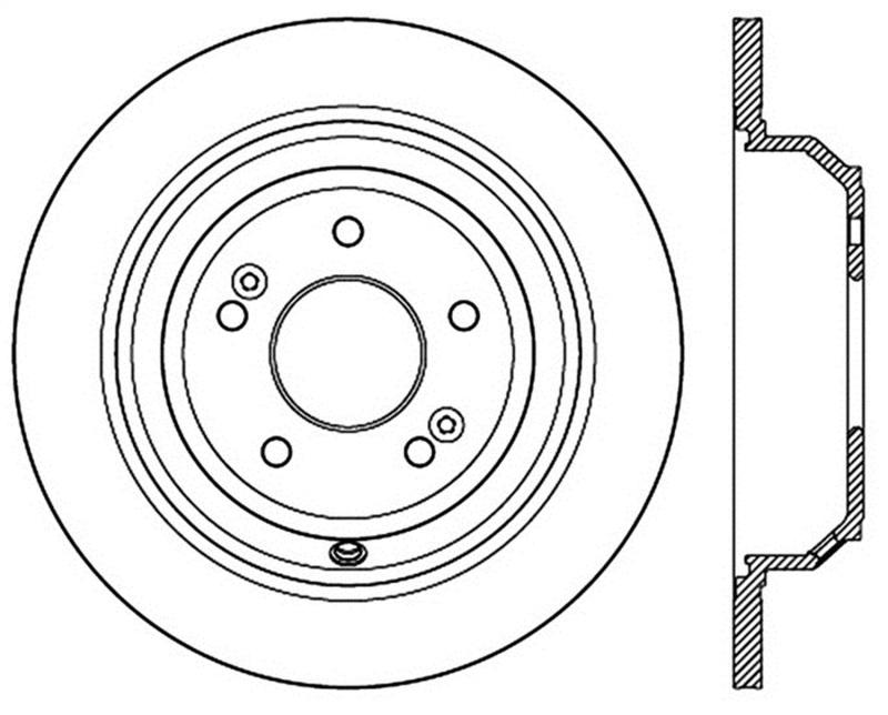 StopTech Power Slot 09-11 Hyundai Genesis 3.8L Sedan Rear Right Slotted Rotor 126.51045SR Main Image