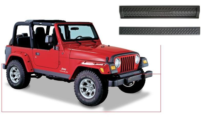 Bushwacker 97-06 Jeep Wrangler Trail Armor Front And Rear ACCent Pieces - Black 14003 Main Image