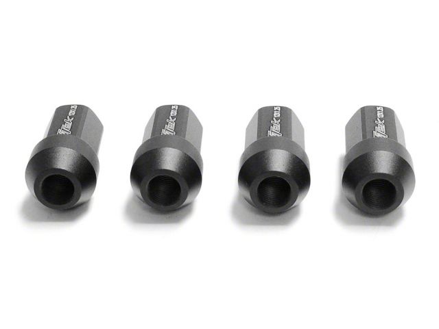 TiTek Aluminum Short Race Lug Nuts 4-Pack Black 12mm x 1.25