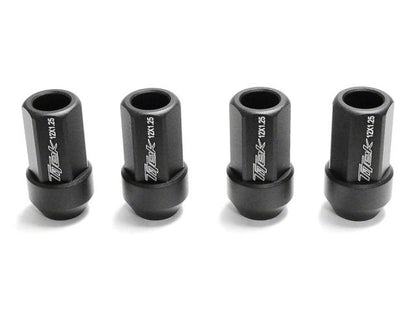 TiTek Aluminum Short Race Lug Nuts 4-Pack Black 12mm x 1.25