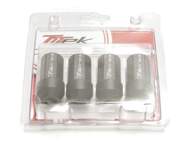 TiTek Aluminum Short Race Lug Nuts 4-Pack Black 12mm x 1.25