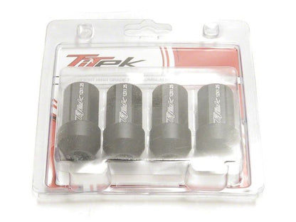 TiTek Aluminum Short Race Lug Nuts 4-Pack Black 12mm x 1.25
