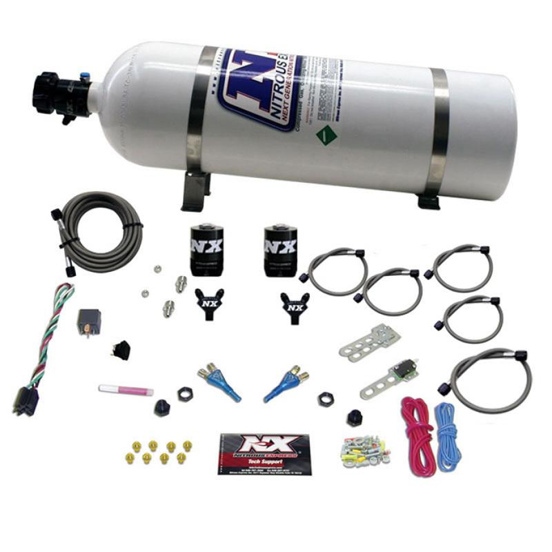 Nitrous Express 92-95 Dodge V8 TBI Dual Nozzle Nitrous Kit (50-125HP) w/15lb Bottle 20213-15 Main Image