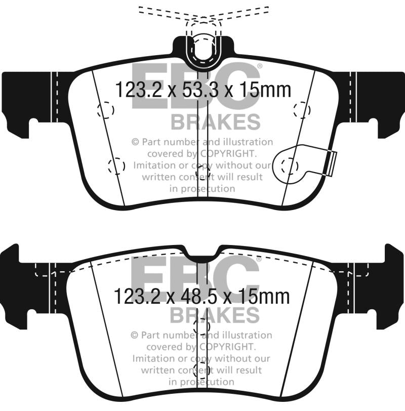 EBC 2013+ Lincoln MKZ 2.0L Hybrid Ultimax2 Rear Brake Pads UD1834 Main Image