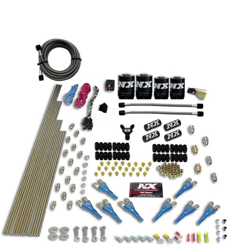 Nitrous Express 8 Cyl Shark Direct Port 4 Solenoids Nitrous Kit (200-600HP) w/o Bottle 90506-00 Main Image