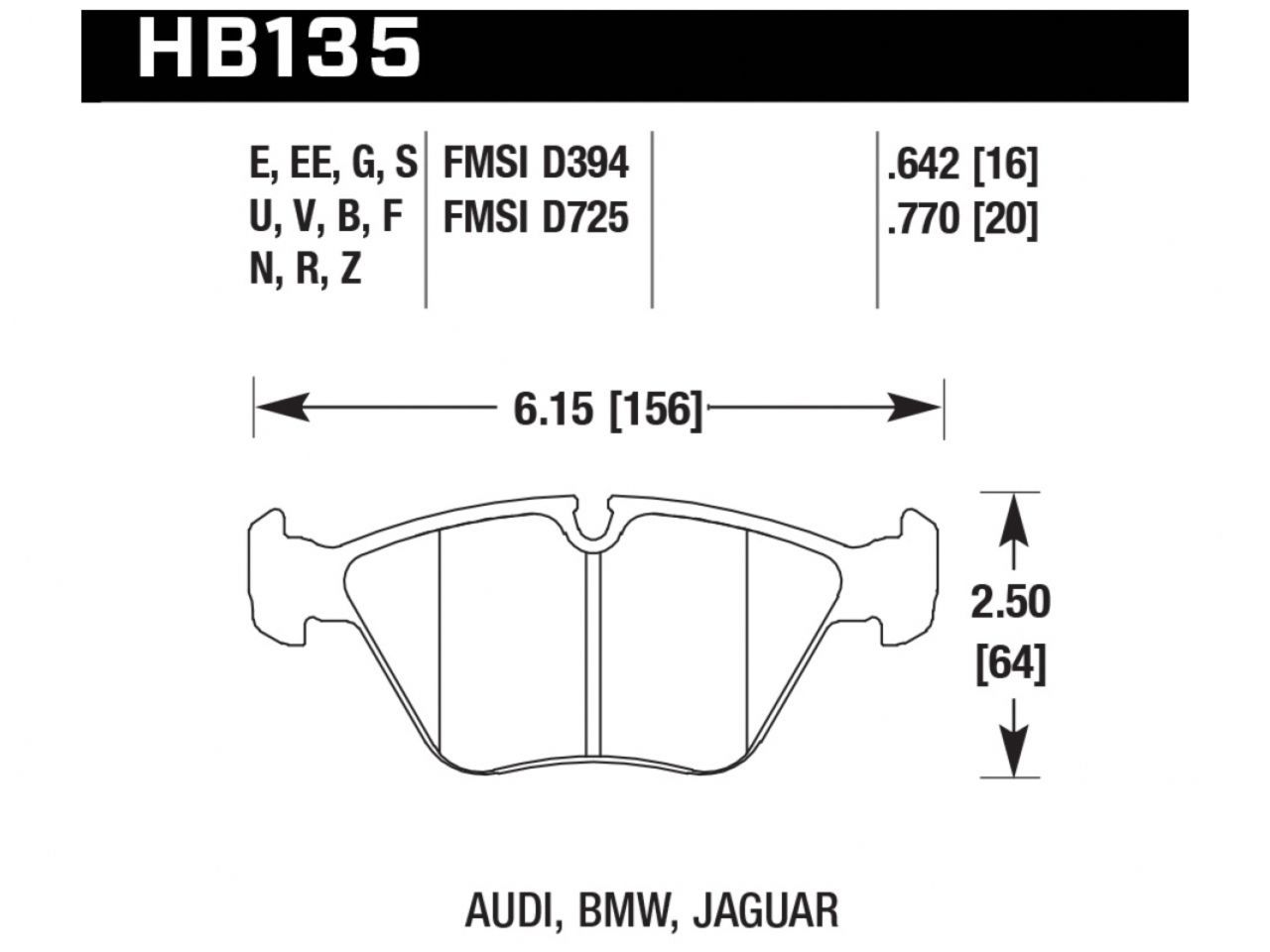 Hawk Brake Pads HB135N.760 Item Image