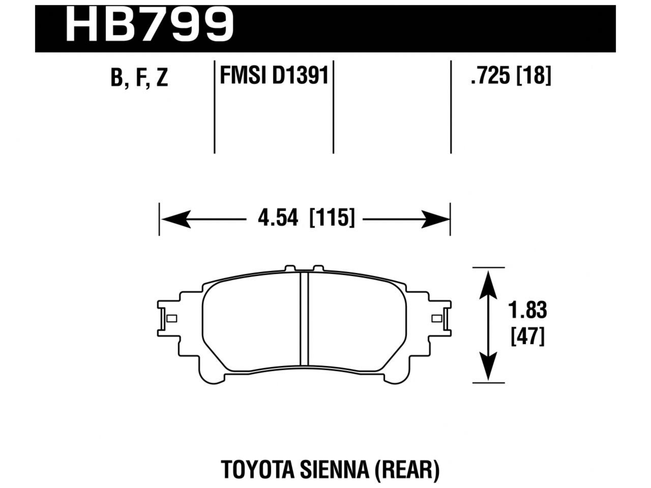 Hawk Brake Pads HB799B.597 Item Image