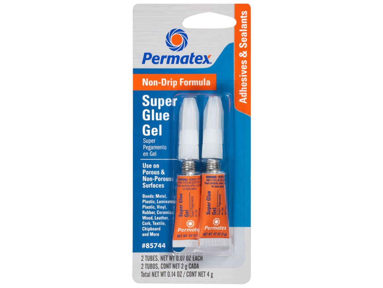 Permatex Super Glue Gel,  2 g tube, carded, Each