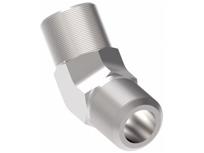 Aeroquip Nickel-Plated; 45 deg. Male Elbow; AN Flare To Pipe; -06AN To 1/4in. D