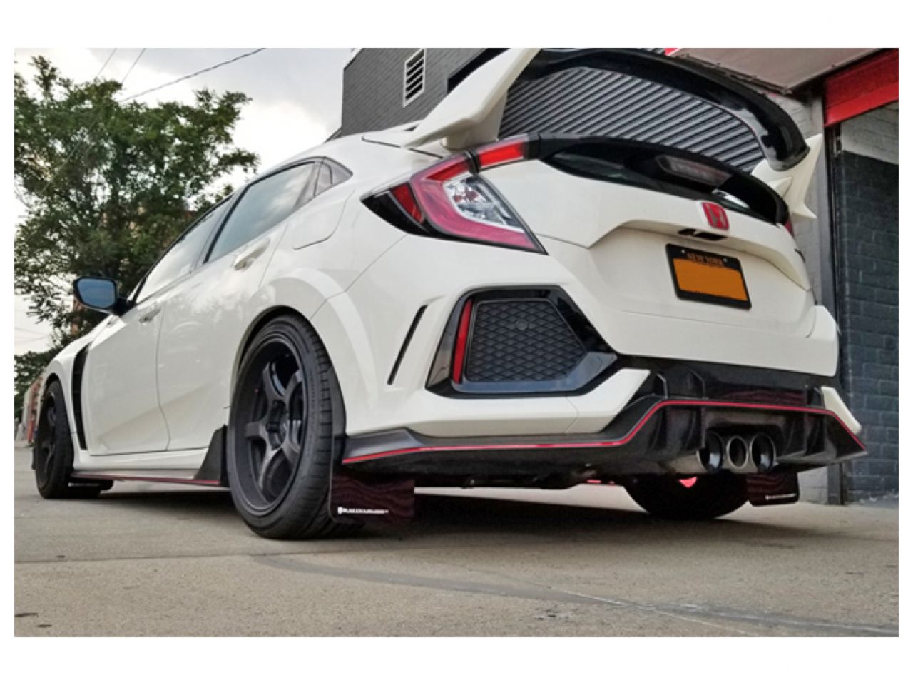 Rally Armor 2017-2019 Civic Type R Black Mud Flap Red Logo