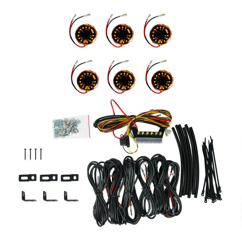 KC HiLiTES Cyclone V2 LED - Rock Light - 6-Light System - Amber - 5W Flood Beam 91041