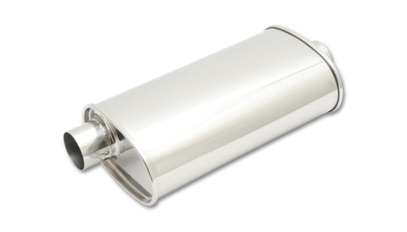 Vibrant STREETPOWER Oval Muffler, 2.5" inlet/outlet (Offset-Center)