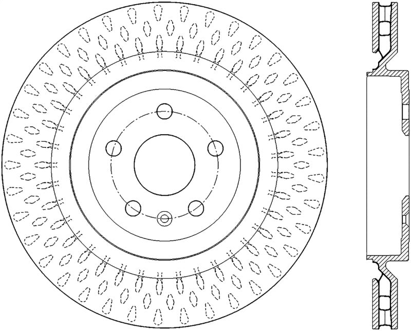 StopTech Sport Cryo Drilled/Slotted Brake Rotor; Rear Right