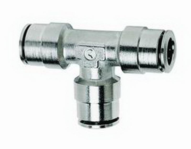 Firestone Union Tee 1/4in. Nickel Push-Lock Air Fitting - 25 Pack (WR17603025) 3025 Main Image