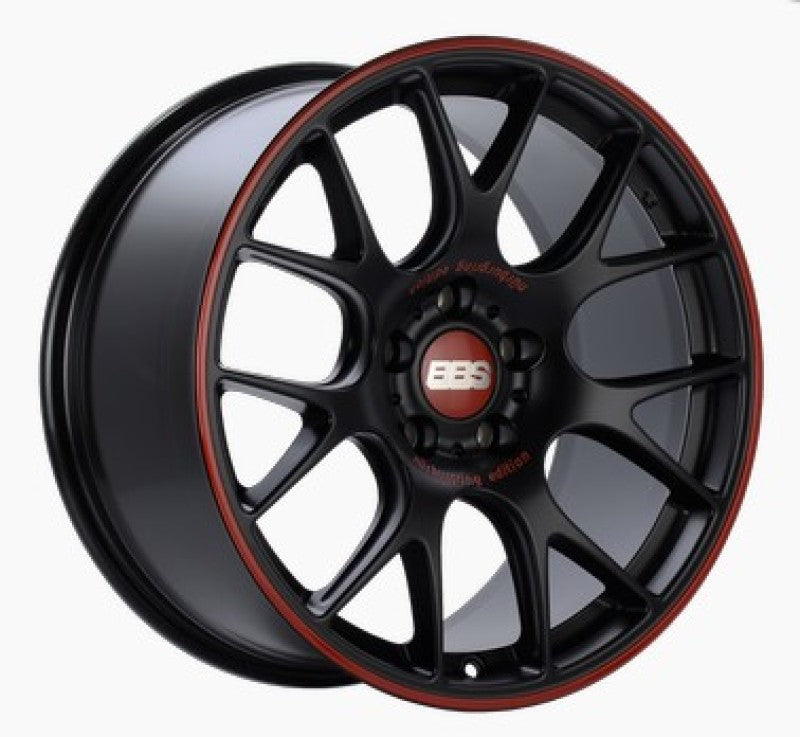 BBS CH-R Nurburgring Edition 18x8.5 5x112 ET47 Satin Black/Red Lip Wheel - 82mm PFS/Clip Req. CH139NE