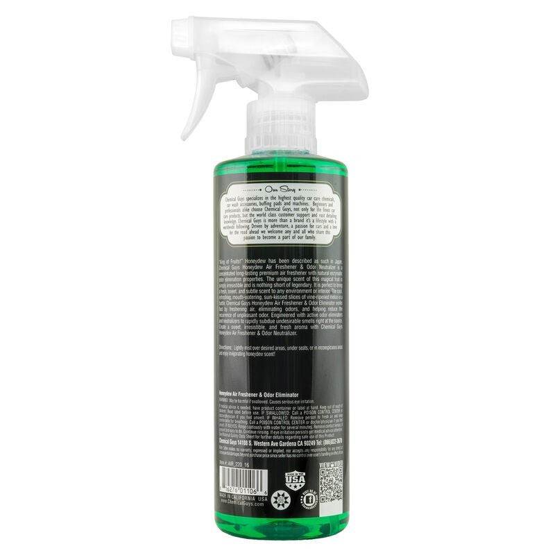 Chemical Guys Honeydew Premium Air Freshener & Odor Eliminator - 16oz (P6) AIR_220_16