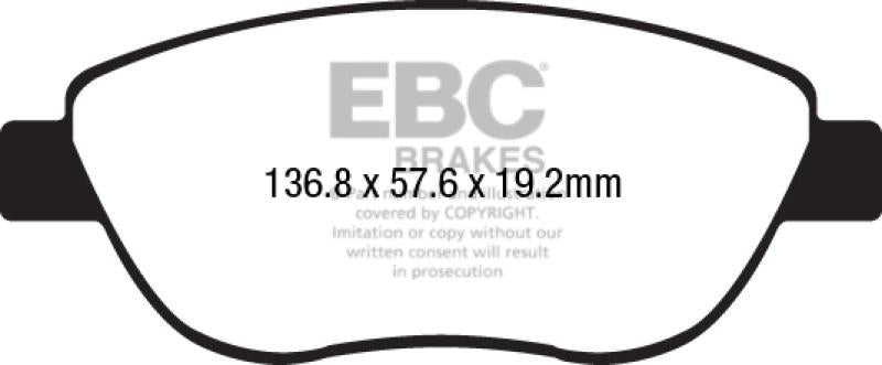 EBC 2014+ Fiat 500 1.4L Turbo Abarth Ultimax2 Front Brake Pads UD1778 Main Image