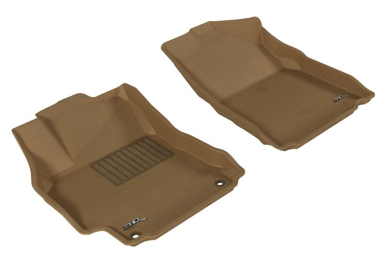 3D MAXpider 2012-2014 Toyota Camry/Camry Hybrid Kagu 1st Row Floormat - Tan L1TY08611502 Main Image