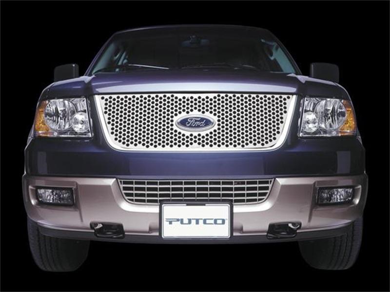 Putco 87-91 Ford F-150 w/Logo CutOut Punch Stainless Steel Grilles 84131 Main Image