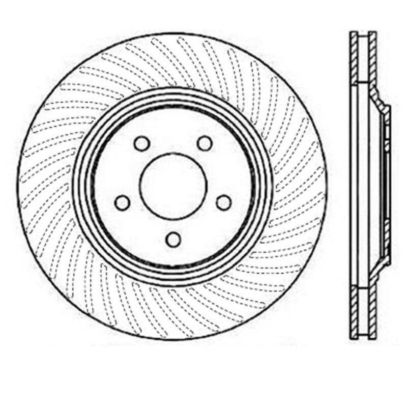 StopTech Power Slot 94-04 Ford Mustang Front Right Slotted Rotor 126.61045SR Main Image