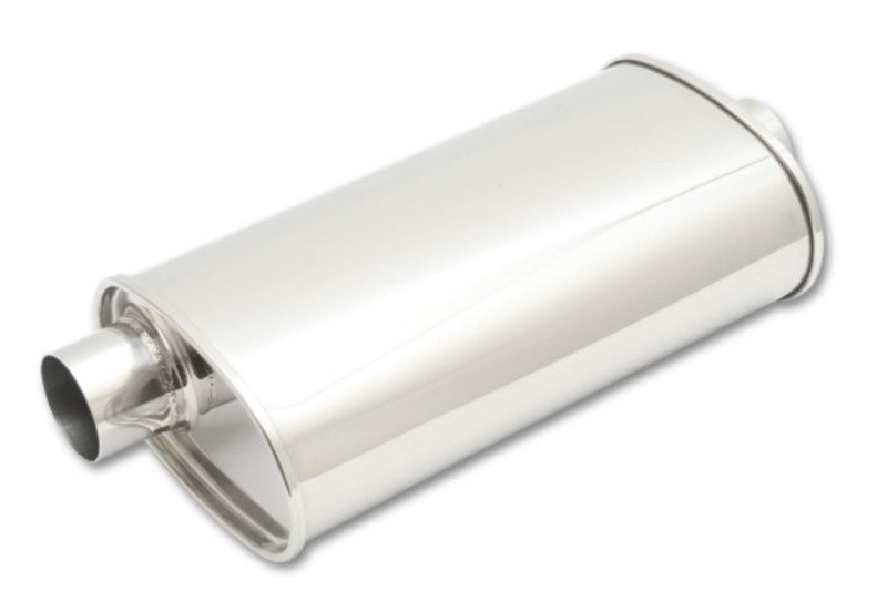 Vibrant StreetPower Oval Muffler 3.50in Inlet/Outlet (Offset-Center) 1133