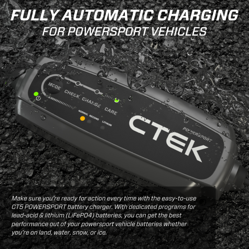 CTEK Battery Charger - CT5 Powersport - 2.3A 40-339