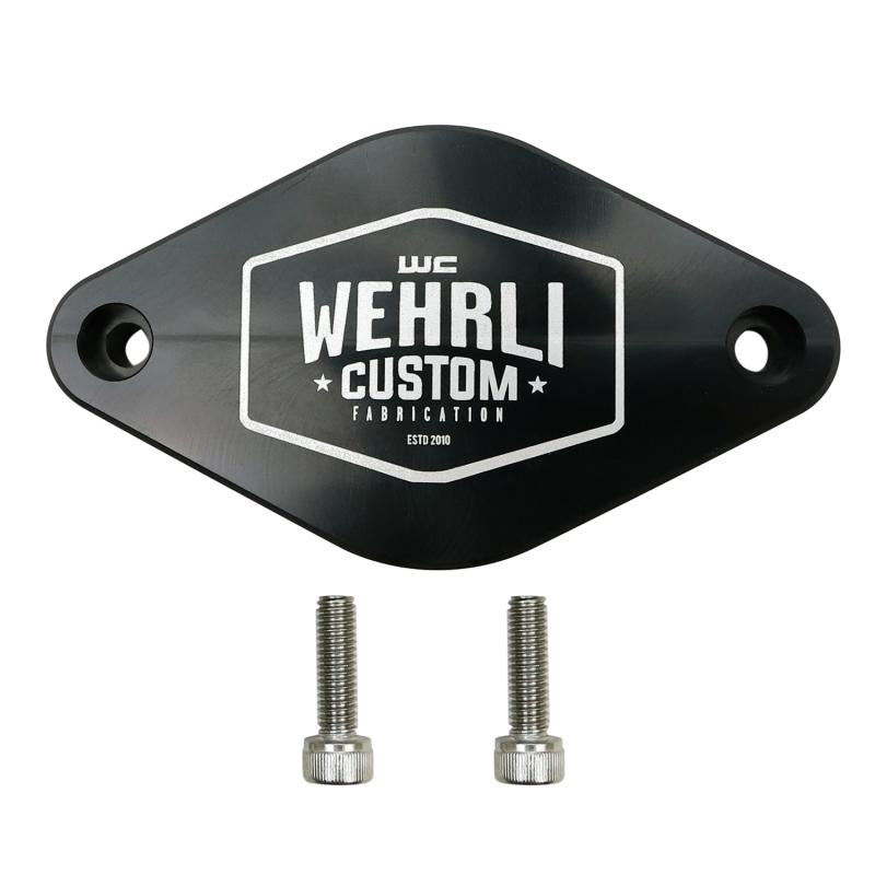 Wehrli 11-16 Chevrolet 6.6L LML Duramax Turbo Resonator Billet Block Off Plate WCF100096 Main Image